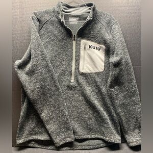 KUIU Base Camp, High Loft Fleece. Charcoal Half Zip Sweater. Size XL